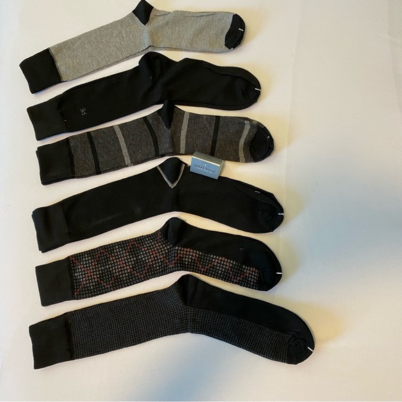 PERRY ELLIS 1 Pair Socks Speed Dry Crew Style Academia Dark Dress Daily sku0709 - Picture 4 of 6